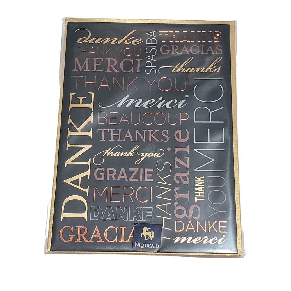NIQUEA.D Thank You in Several Languages Gracie Luxury Greeting Card